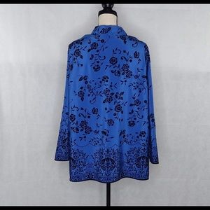 Susan Graver Tunic Shirt  X-large -Blue andBlack